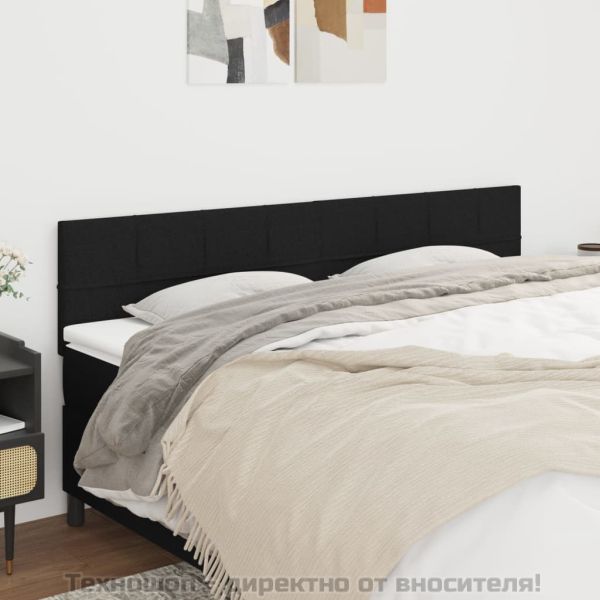 Табла за легло, черна, 200x5x78/88 см, плат