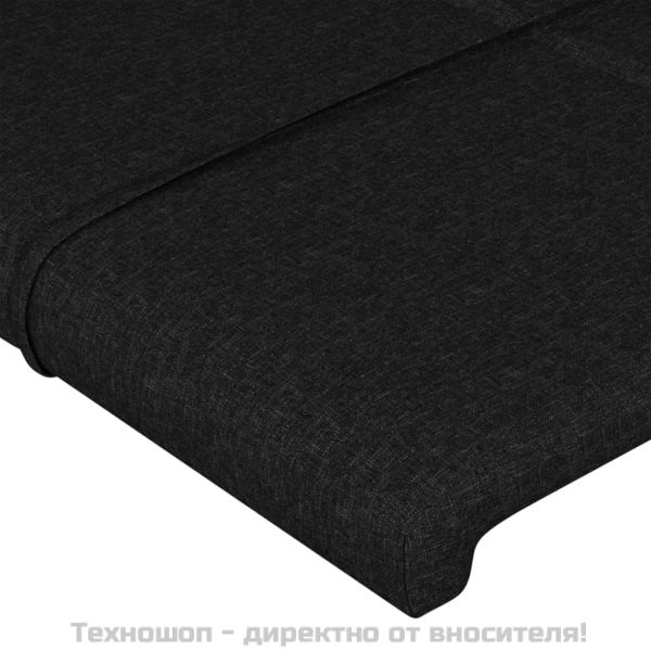 Табла за легло, черна, 200x5x78/88 см, плат