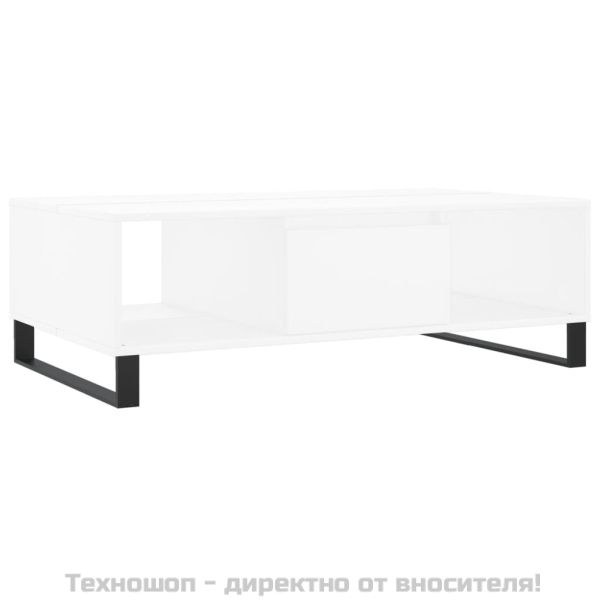 Кафе маса, бяла, 104x60x35 см, инженерно дърво