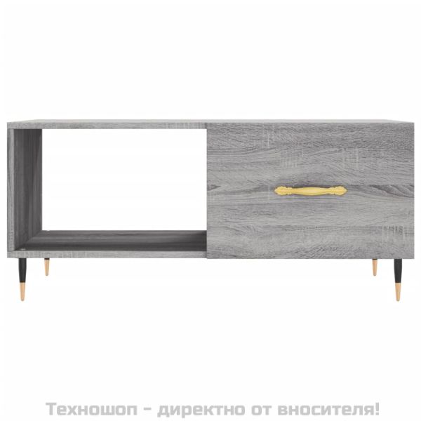 Кафе маса, сив сонома, 90x50x40 см, инженерно дърво