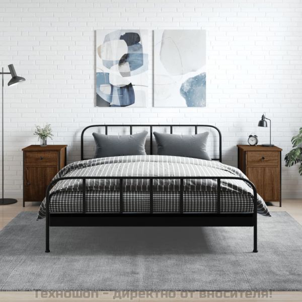 Нощни шкафчета, 2 бр, кафяв дъб, 40x42x60 см, инженерно дърво