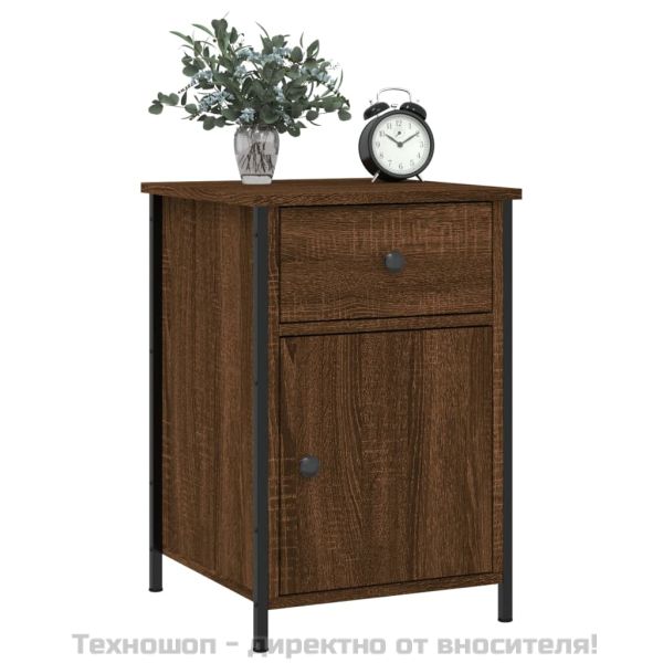 Нощни шкафчета, 2 бр, кафяв дъб, 40x42x60 см, инженерно дърво