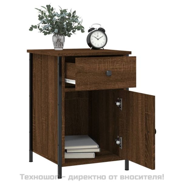 Нощни шкафчета, 2 бр, кафяв дъб, 40x42x60 см, инженерно дърво