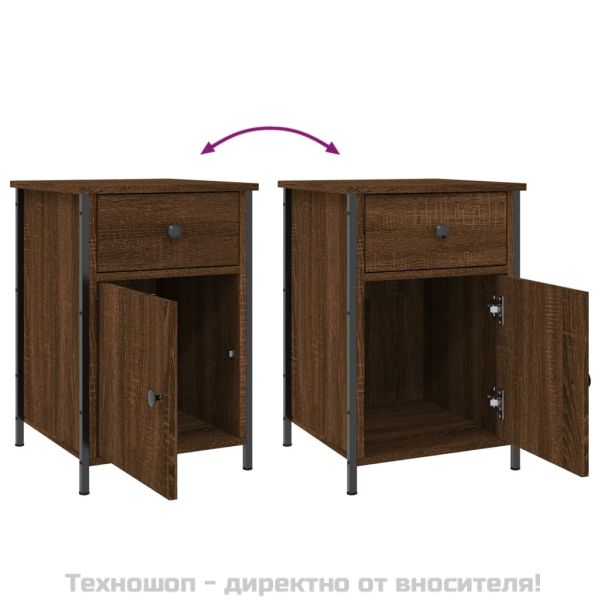 Нощни шкафчета, 2 бр, кафяв дъб, 40x42x60 см, инженерно дърво