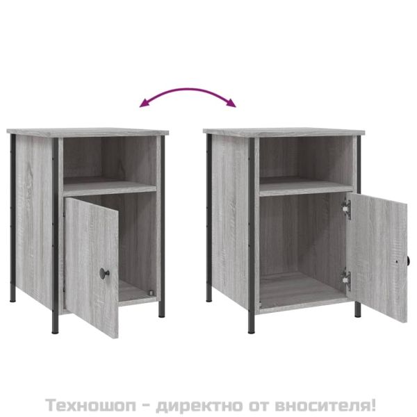 Нощни шкафчета, 2 бр, сив сонома, 40x42x60 см, инженерно дърво