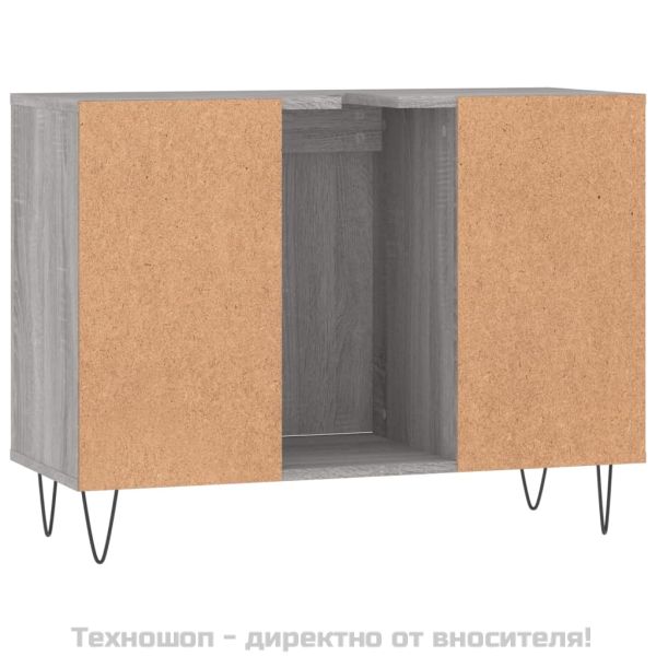 Шкаф за баня, сив сонома, 80x33x60 см, инженерно дърво