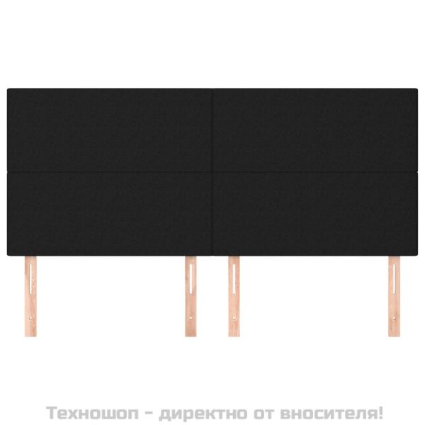 Табла за легло, черна, 200x5x118/128 см, плат