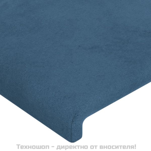 Табла за легло, тъмносиня, 100x5x118/128 см, кадифе