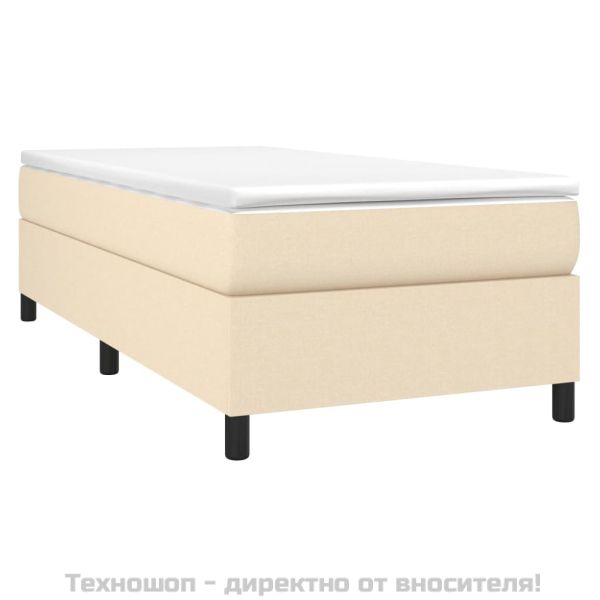 Рамка за легло с пружини, kремав, 80x200 см, плат