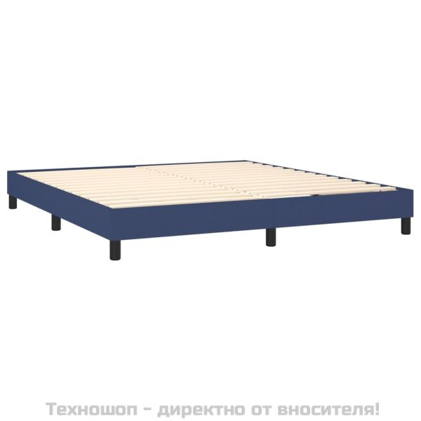 Боксспринг легло с матрак, синьо, 160x200 см, плат