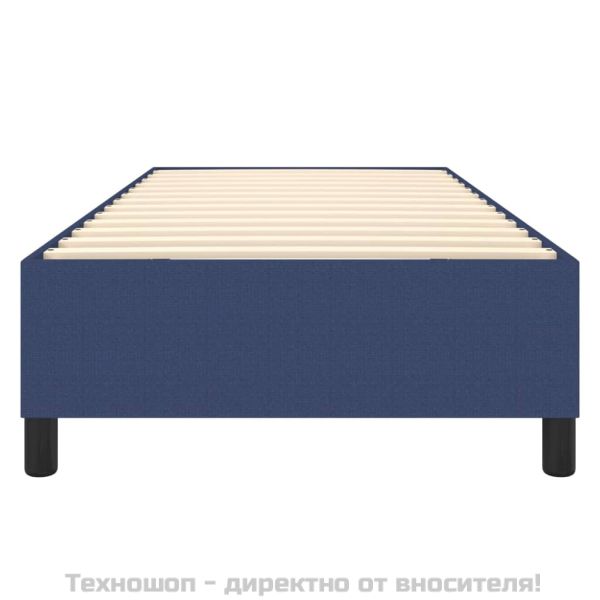 Рамка за легло с пружини, Синьо, 90x190 см, плат
