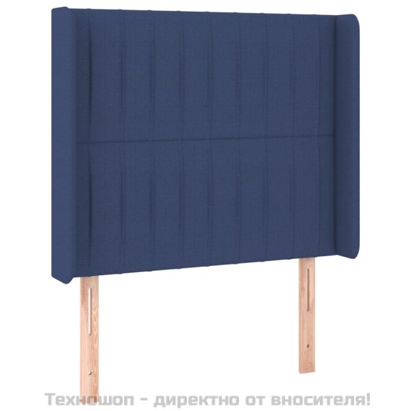 Боксспринг легло с матрак и LED, синя, 90x200 см, плат