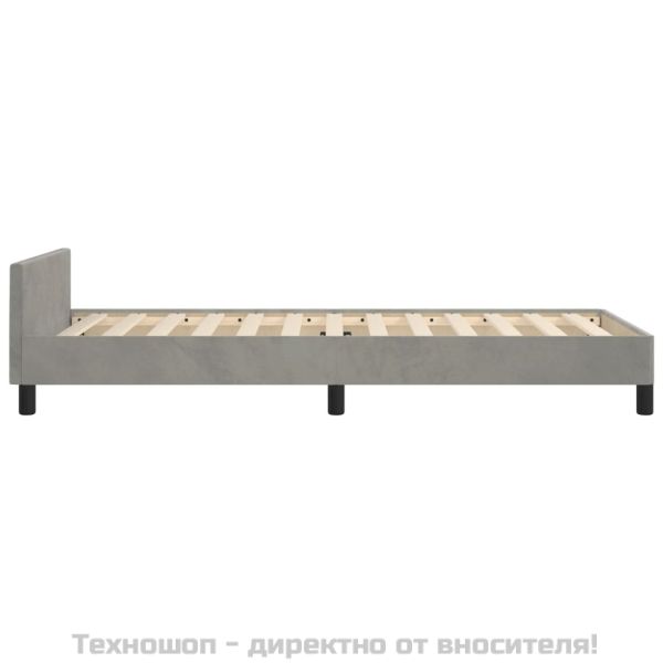 Рамка за легло без матрак, светлосива, 100x200 см, кадифе