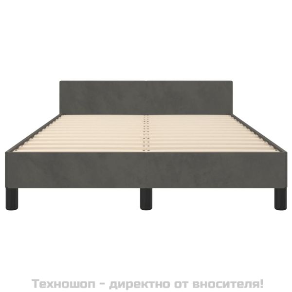 Рамка за легло без матрак, тъмносива, 120x200 см, кадифе