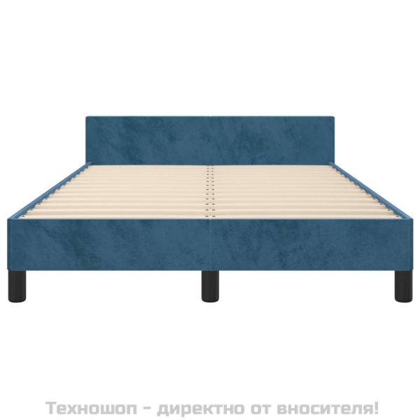 Рамка за легло без матрак, тъмносиня, 120x200 см, кадифе