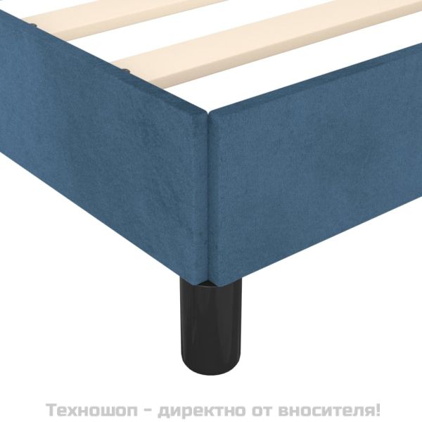 Рамка за легло без матрак, тъмносиня, 120x200 см, кадифе