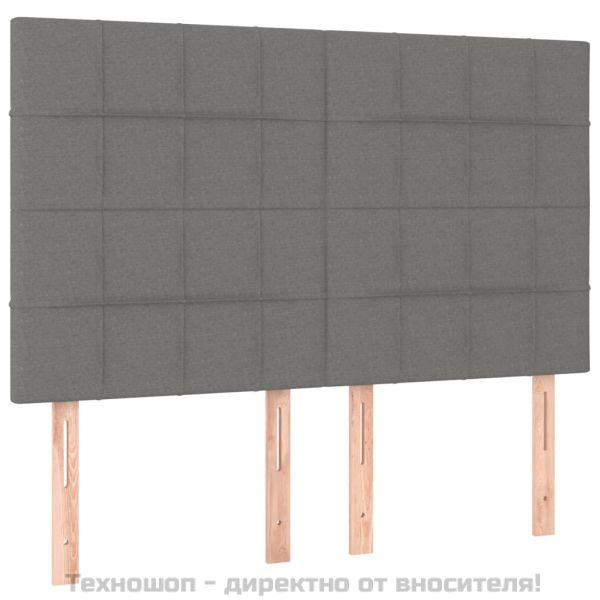Боксспринг легло с матрак, тъмносиво, 140x200 см, плат
