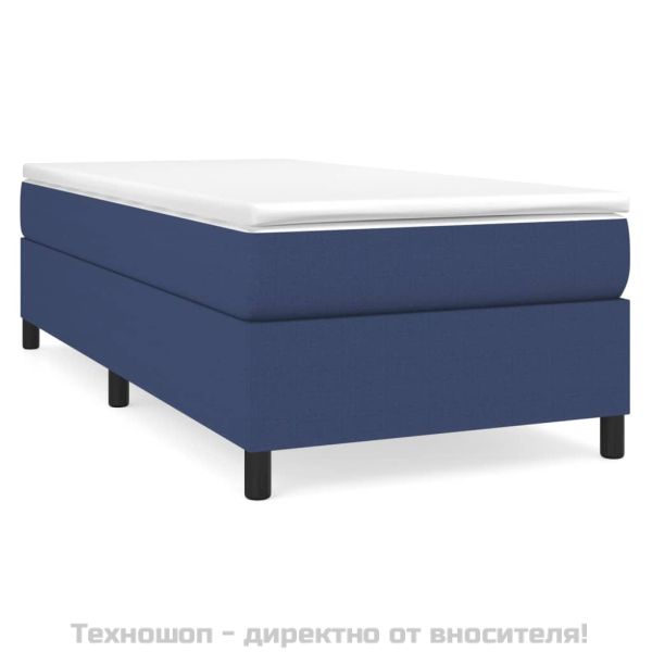 Боксспринг легло с матрак, синя, 90x190 см, плат