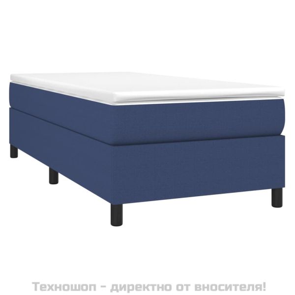 Боксспринг легло с матрак, синя, 90x190 см, плат