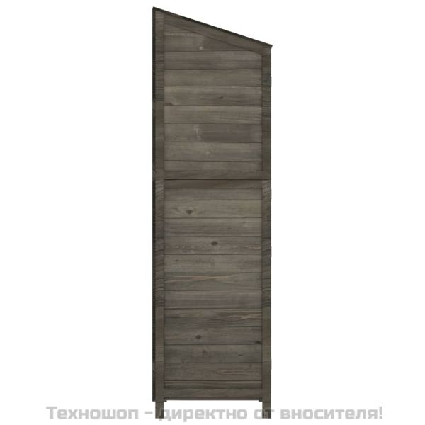 Градинска барака, антрацит, 102x52x174,5 см, чамово дърво масив