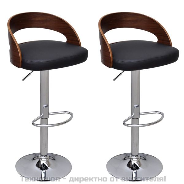 Бар табуретки, 2 бр, извито дърво