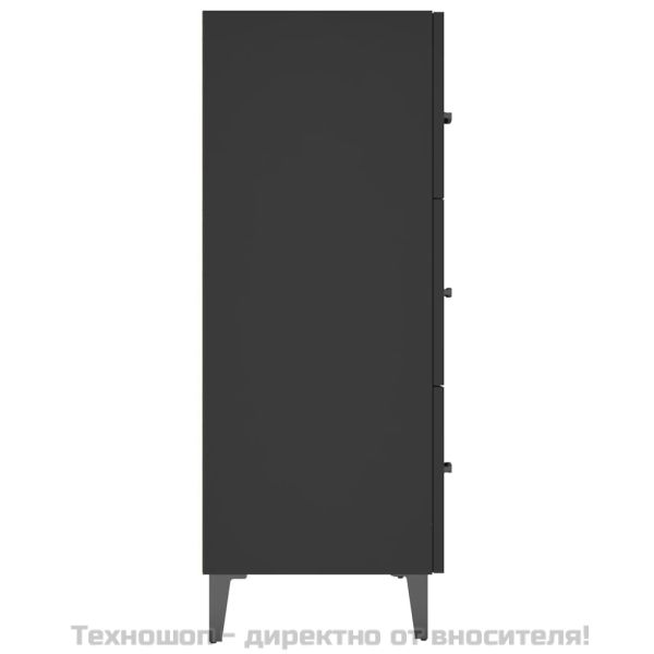 Сайдборд, черен, 69,5x34x90 см, инженерно дърво