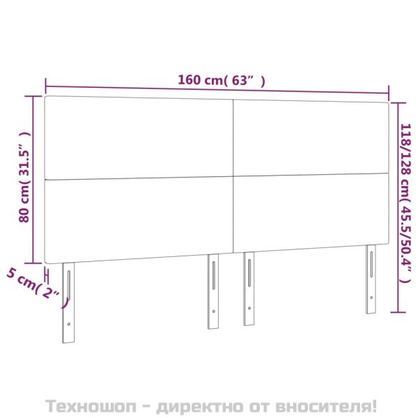 Табла за легло, черна, 160x5x118/128 см, изкуствена кожа