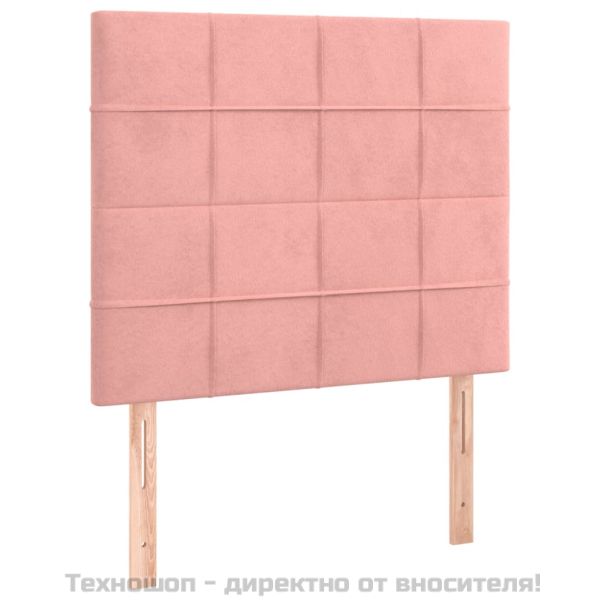 Табла за легло, розова, 100x5x118/128 см, кадифе