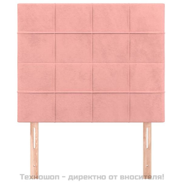 Табла за легло, розова, 100x5x118/128 см, кадифе