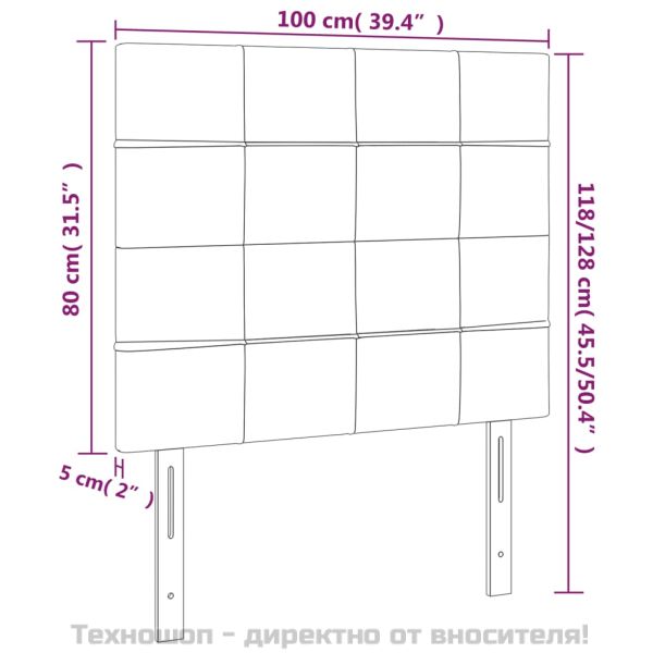 Табла за легло, розова, 100x5x118/128 см, кадифе