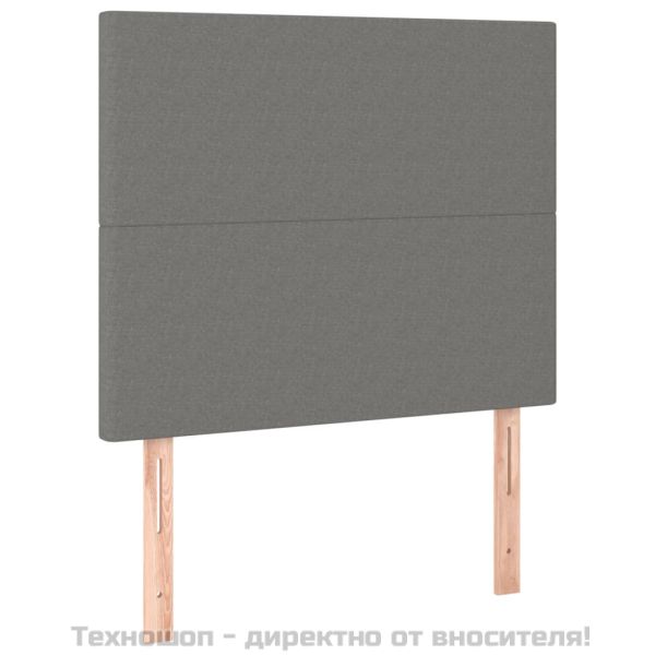 Боксспринг легло с матрак, тъмносив, 90x190 см, плат