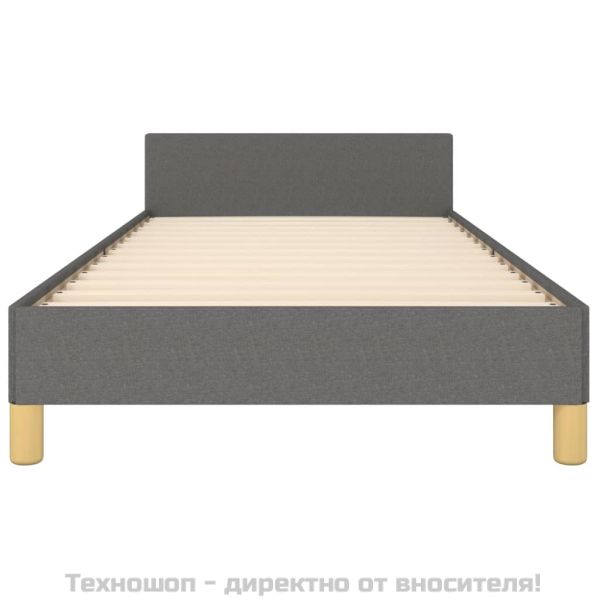 Рамка за легло без матрак, тъмносива, 90x200 см, плат