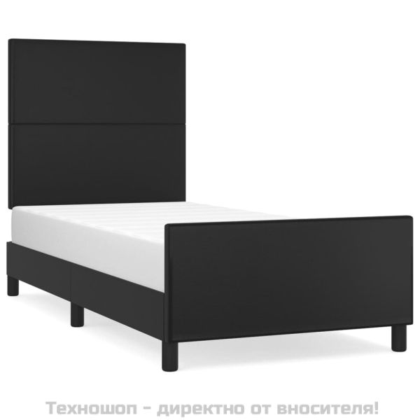 Рамка за легло с табла, черна, 80x200 см, изкуствена кожа