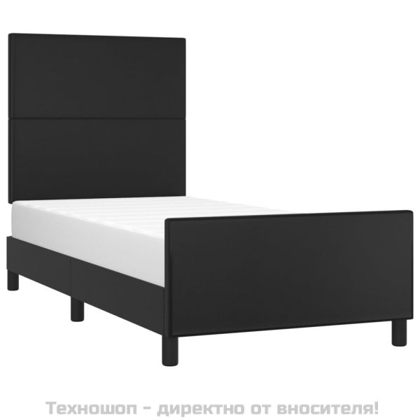 Рамка за легло с табла, черна, 80x200 см, изкуствена кожа