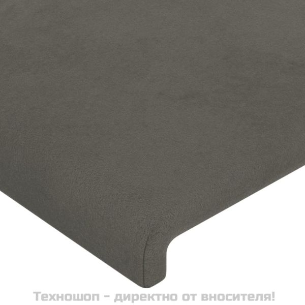 Рамка за легло без матрак, тъмносива, 200x200 см, кадифе
