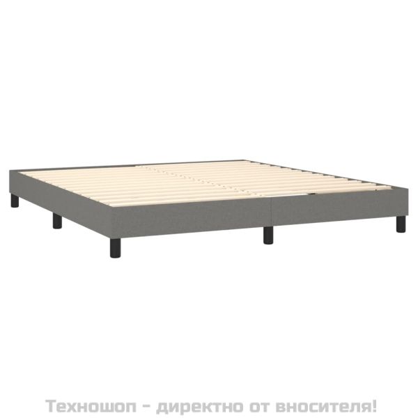 Боксспринг легло с матрак, тъмносиво, 180x200 см, плат