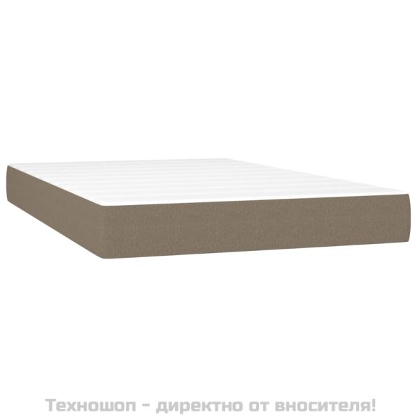 Боксспринг легло с матрак, таупе, 120x200 см, плат