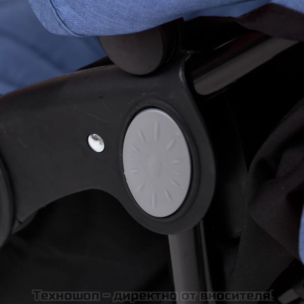 Количка за близнаци, тъмносиня, стомана