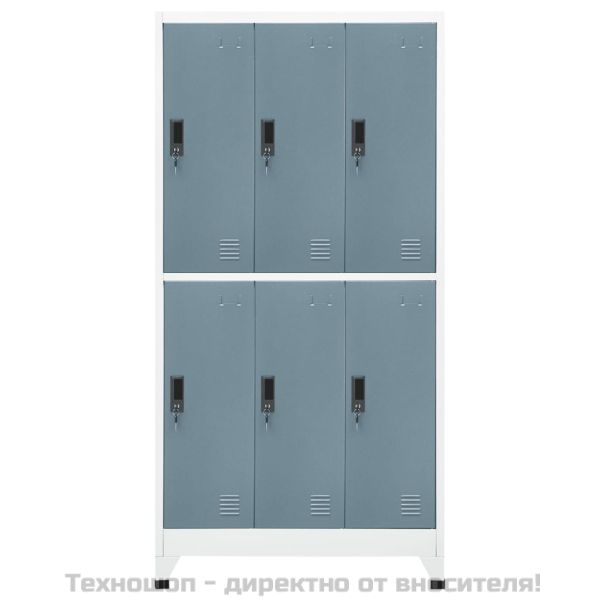 Заключващ се шкаф светлосиво и тъмносиво 90x45x180 см стомана