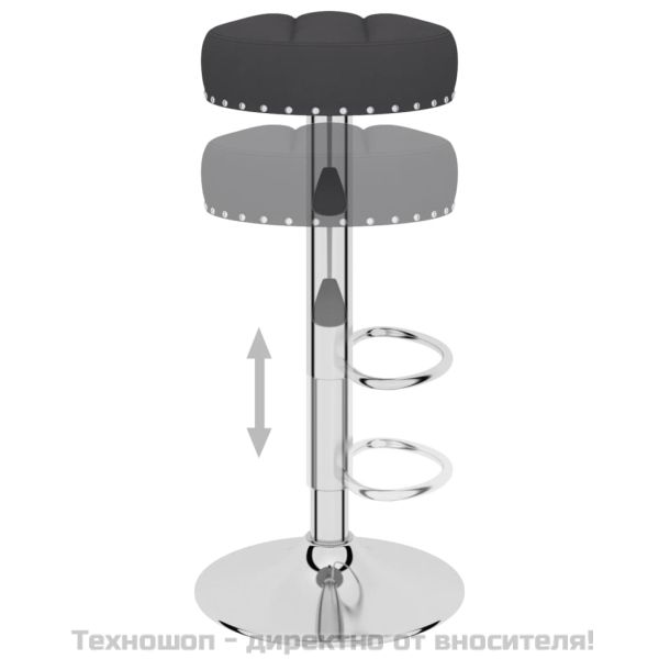 Бар табуретки, 2 бр, черни, текстил