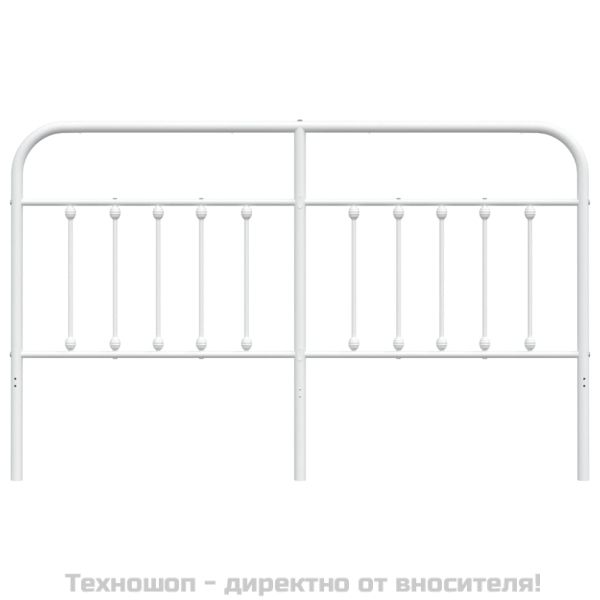 Метална резервна табла за легло, бяла, 180 см