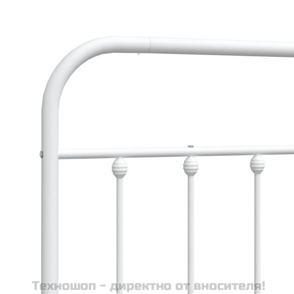 Метална резервна табла за легло, бяла, 180 см