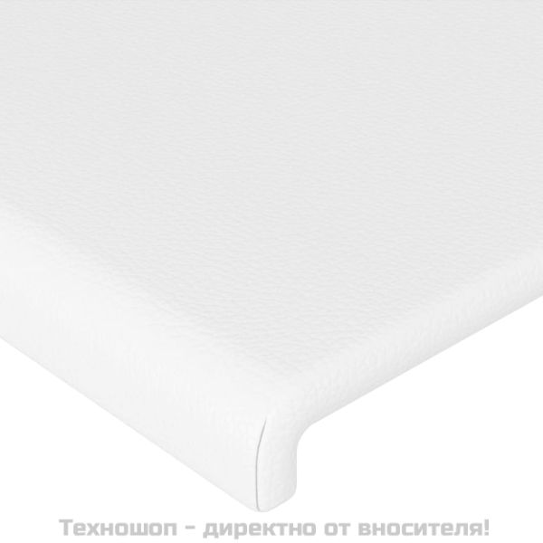 Табла за легло, бяла, 200x5x118/128 см, изкуствена кожа