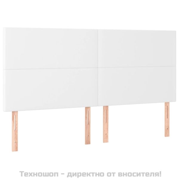 Табла за легло, бяла, 180x5x118/128 см, изкуствена кожа