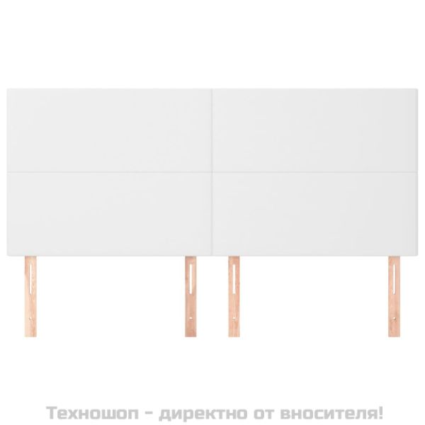 Табла за легло, бяла, 180x5x118/128 см, изкуствена кожа