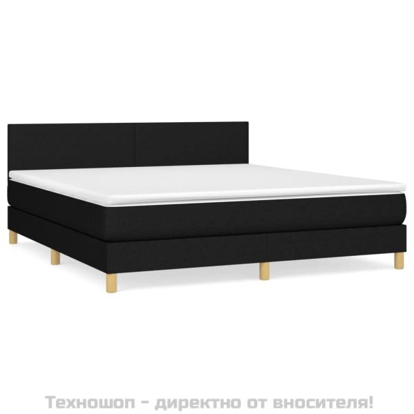 Боксспринг легло с матрак, черно, 180x200 см, плат