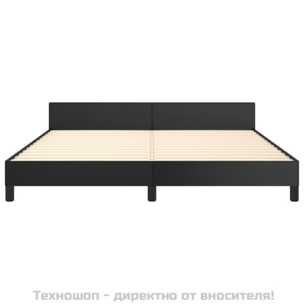 Рамка за легло с табла, черна, 180x200 см, изкуствена кожа