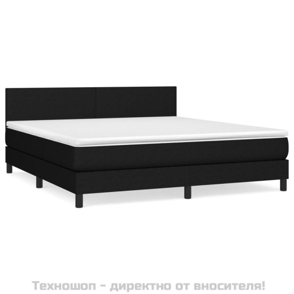 Боксспринг легло с матрак, черно, 180x200 см, плат