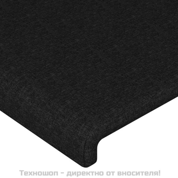 Табла за легло, черна, 180x5x78/88 см, плат