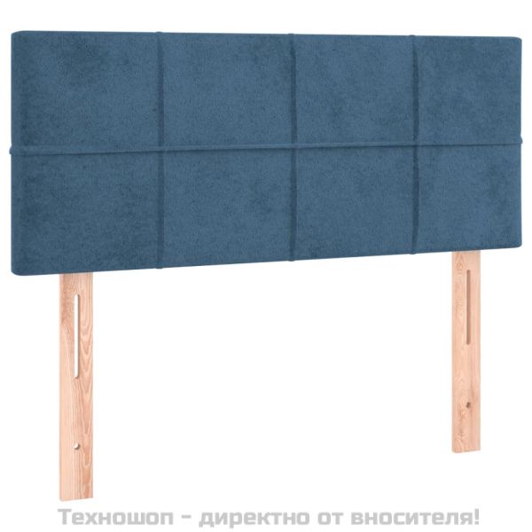 Горна табла за легло, тъмносиня, 100x5x78/88 см, кадифе
